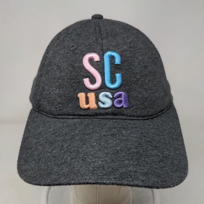 SC USA Slideback Hat Gray OSFM Adjustable Embroidered 6 Panel Home Free