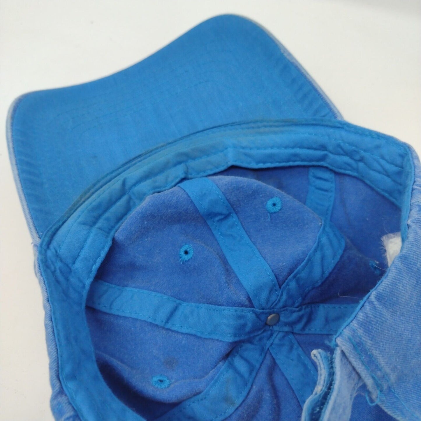 Unbranded Strapback Hat Blue One Size Lightweight Vented Holes 6 Panel Blank