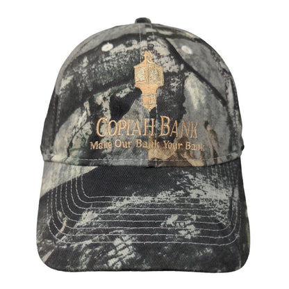 Copiah Bank Make Our Bank Your Bank Strapback Hat Camouflage One Size 6 Panel