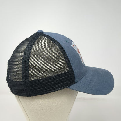 The North Face Trucker Hat Blue Black One Size Mesh Snapback Alpine Logo Patch