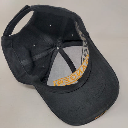 Ranger Strapbak Hat Black One Size Adjustable Embroidered Vented Holes 6 Panel