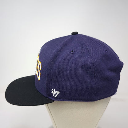 '47 Brand NFL Minnesota Vikings Purple Black One Size Hat Strapback Flat Brim
