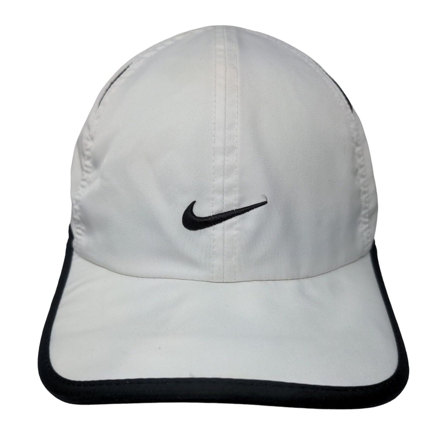 Nike Swoosh Strapback Hat White OSFM Adjustable Embroidered Featherlight Dri-Fit