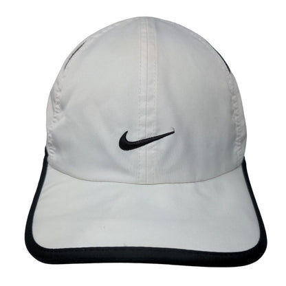 Nike Swoosh Strapback Hat White OSFM Adjustable Embroidered Featherlight Dri-Fit