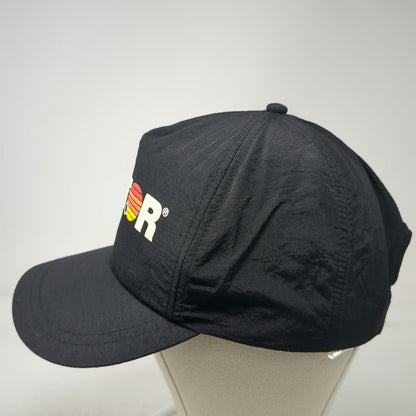 Victor Logo 5 Panel Hat Black One Size Nylon Snapback Sunset Graphic Embroidered