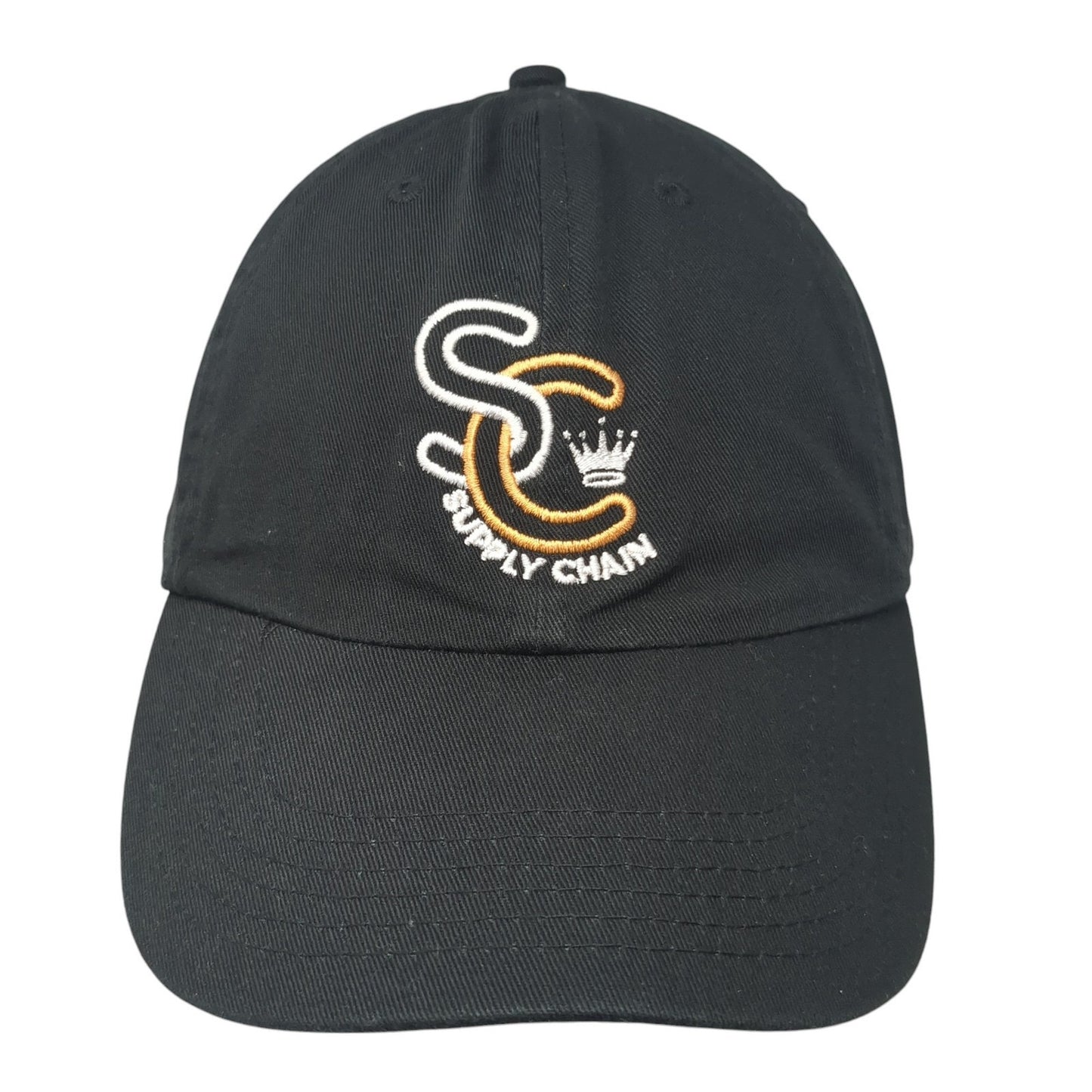 SC Supply Chain Strapback Hat Black One Size Adjustable Embroidered