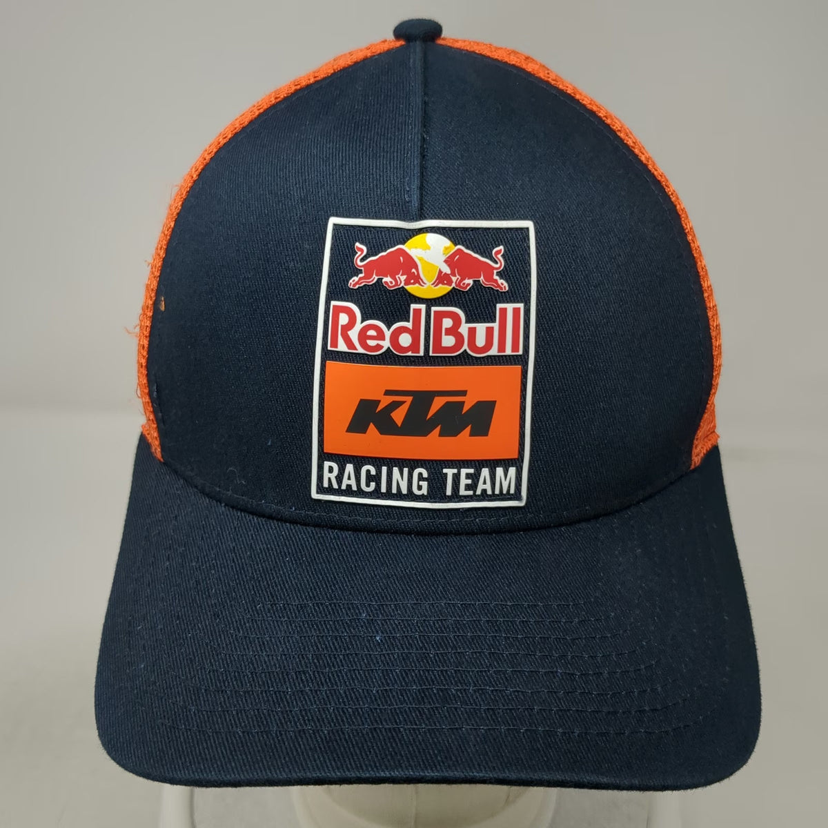 Red Bull KTM Racing Team Trucker Hat Blue Orange One Size Snapback Mesh Back
