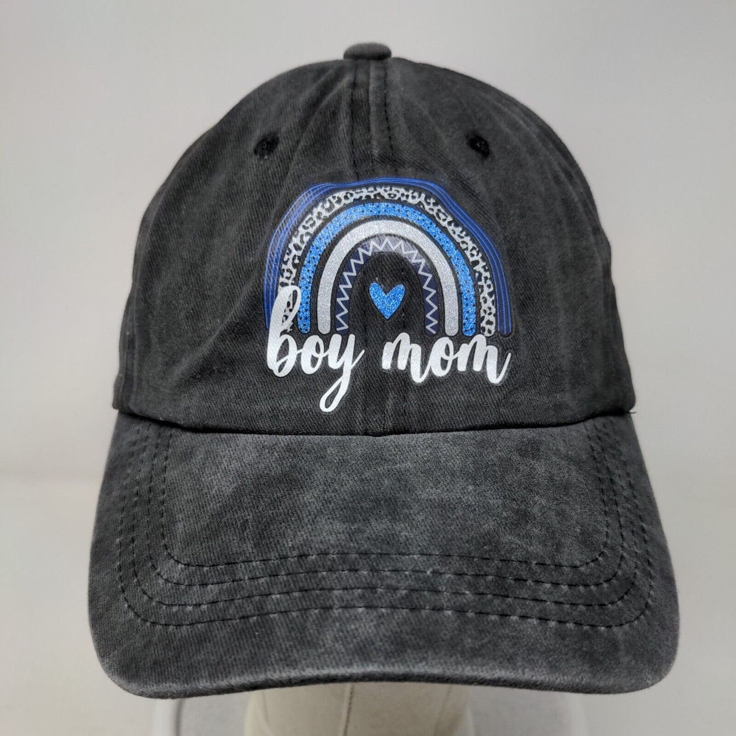Boy Mom Rainbow Slideback Hat Gray One Size Adjustable 6 Panel