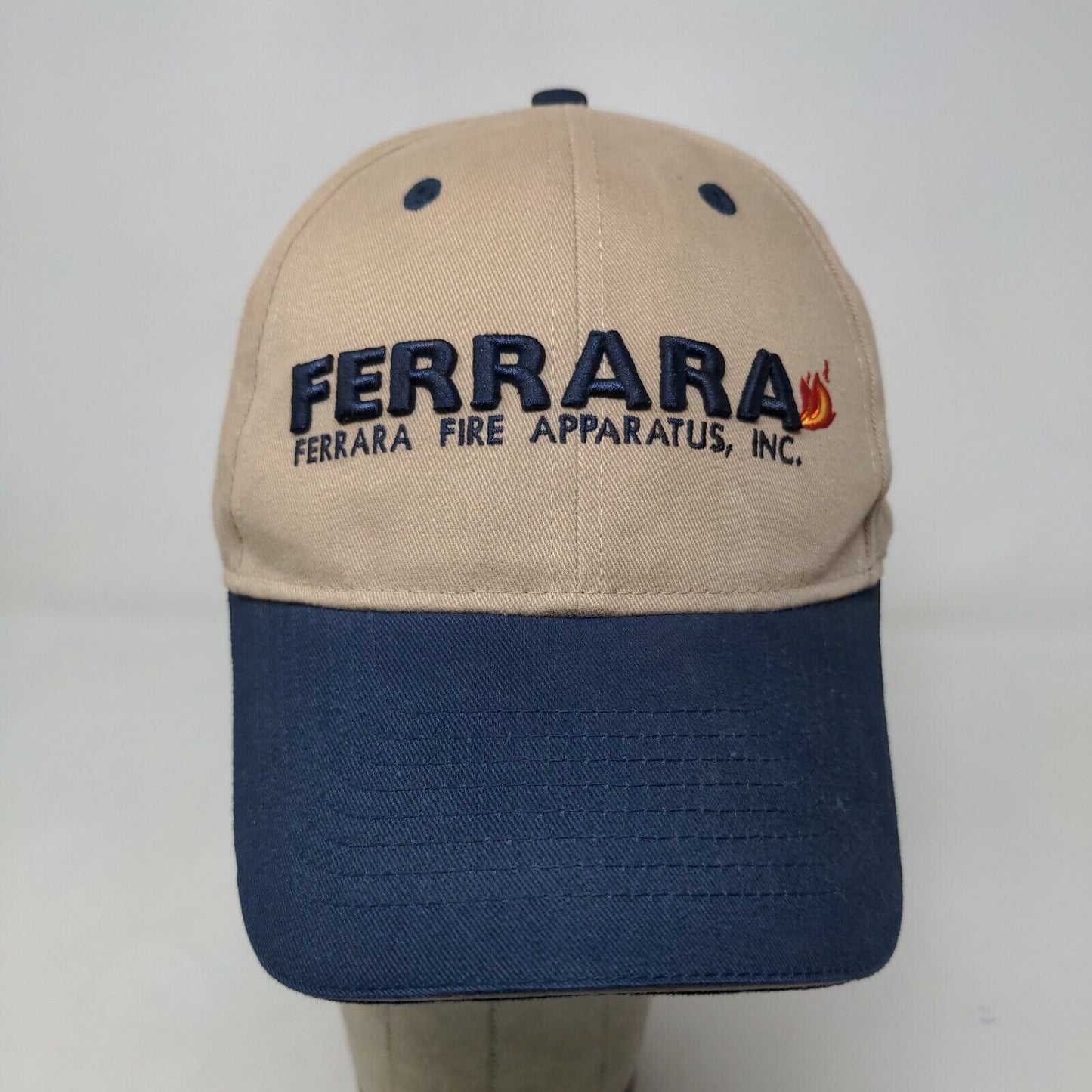 Ferrara Fire Men's Strapback Hat Tan Adjustable Embroidered Logo