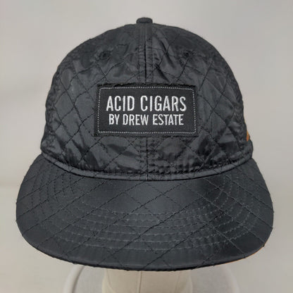 Acid Cigars By Drew Estate Patch Strapback Hat Black OSFA Quilted Adjustable