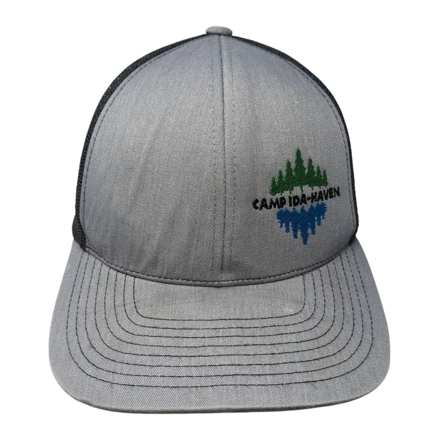 Camp Ida-Haven Snapback Trucker Hat Gray One Size Pacific Headwear
