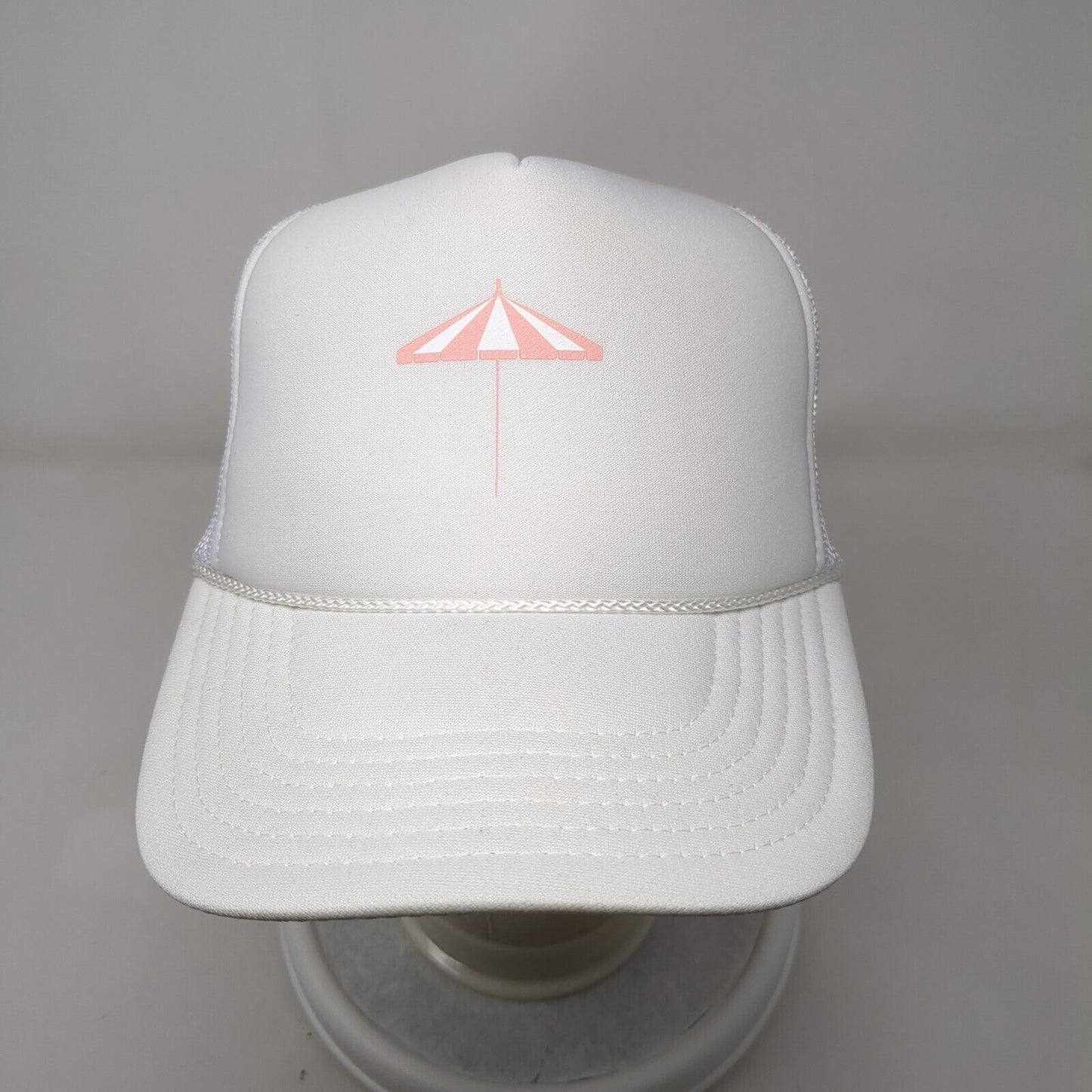 Umbrella Snapback Trucker Hat White OSFM Adjustable Mesh Back Rope Otto