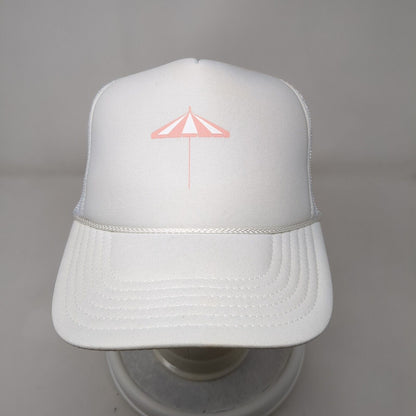 Umbrella Snapback Trucker Hat White OSFM Adjustable Mesh Back Rope Otto
