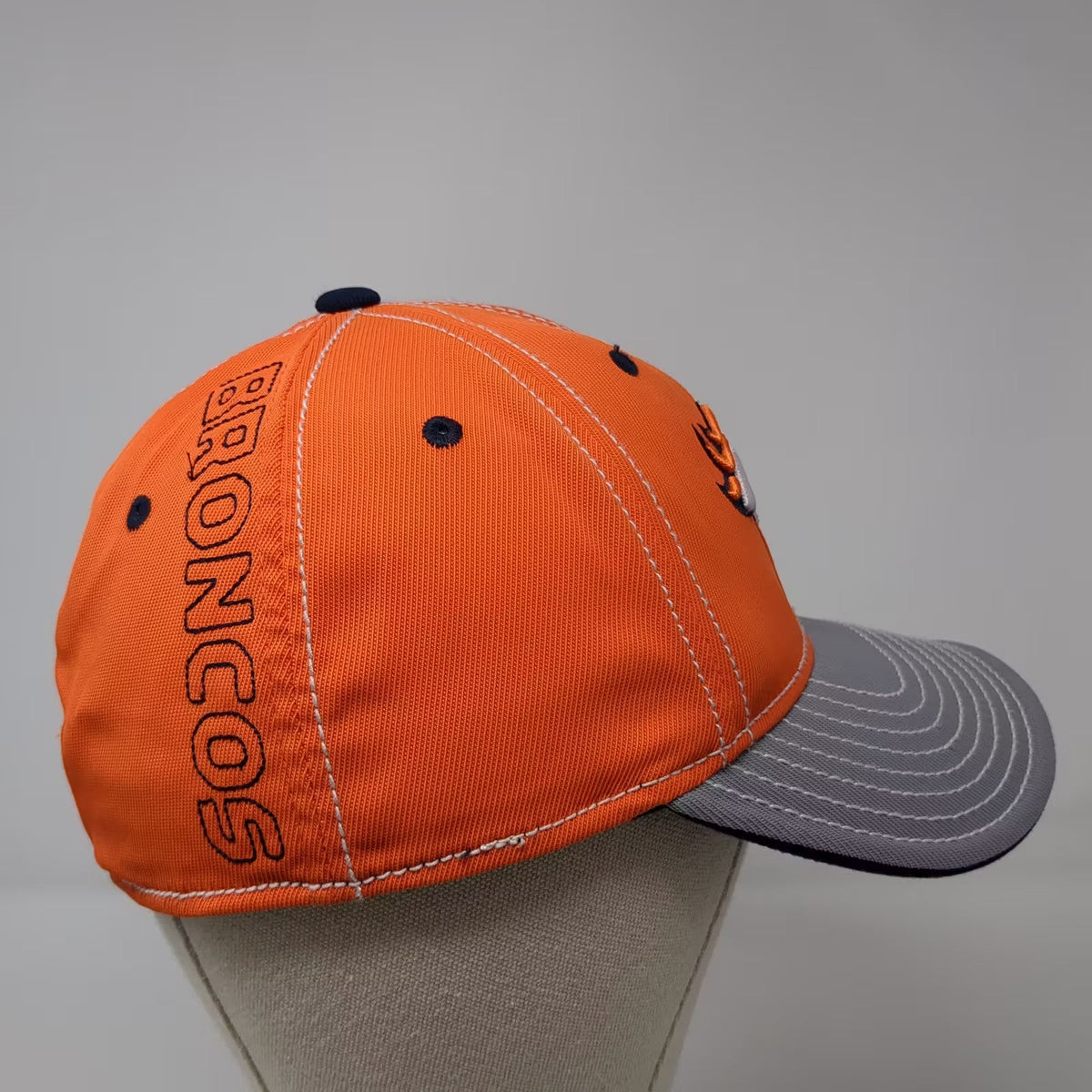 Reebok Denver Broncos NFL Cap Orange Gray One Size Embroidered Logo Stretch Fit