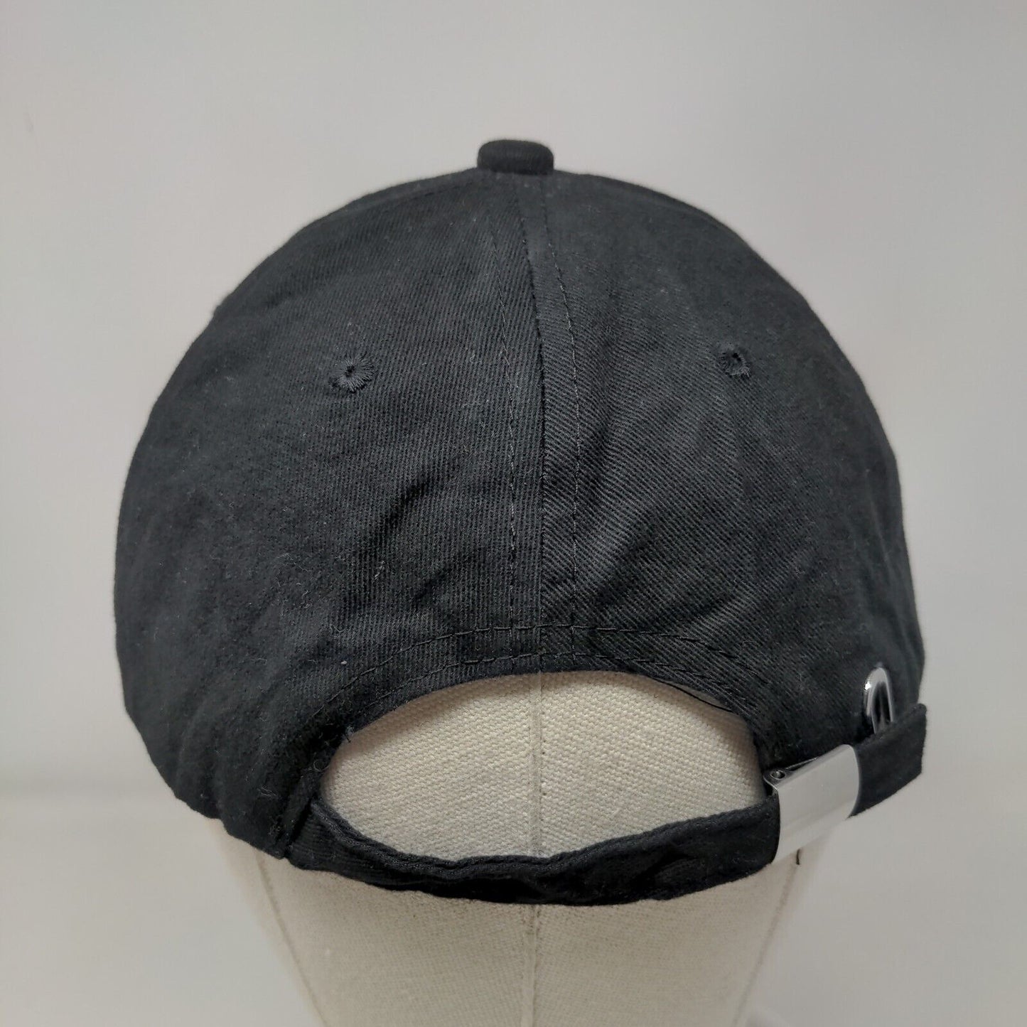 NY Slideback Hat Black One Size Embroidered Adjustable Solid 6 Panel