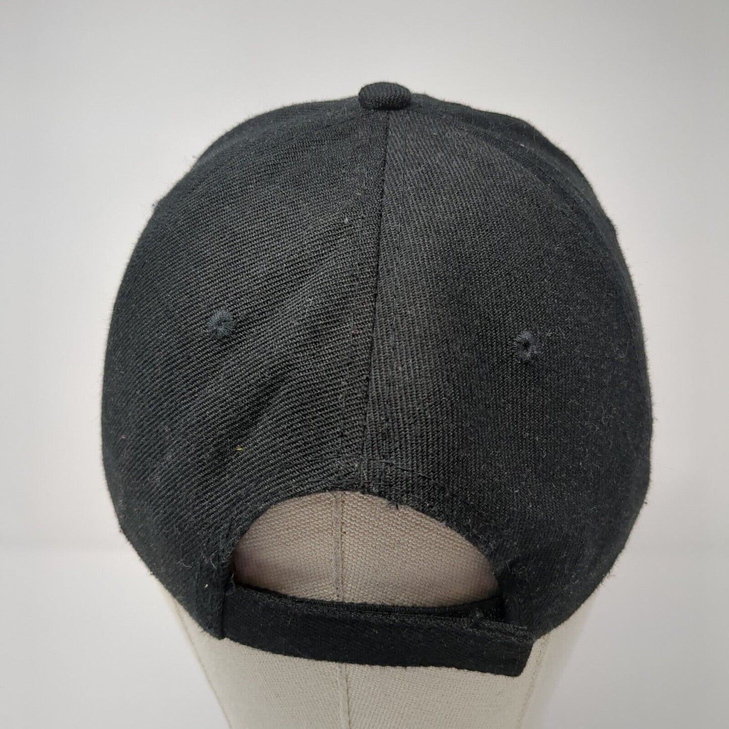Unbranded Strapback Hat Black One Size Adjustable 6 Panel Blank Polyester