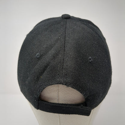 Unbranded Strapback Hat Black One Size Adjustable 6 Panel Blank Polyester