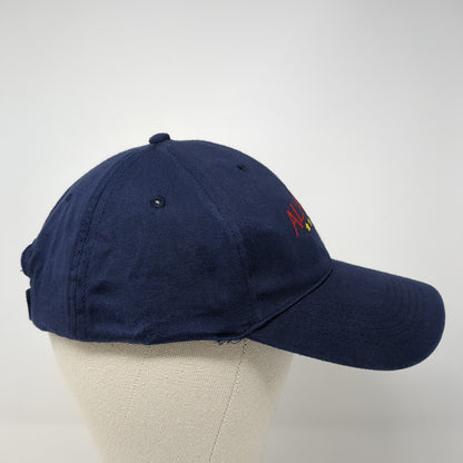 Alaska Strapback Hat Blue OS Adjustable Embroidered Patriotic Arctic Circle