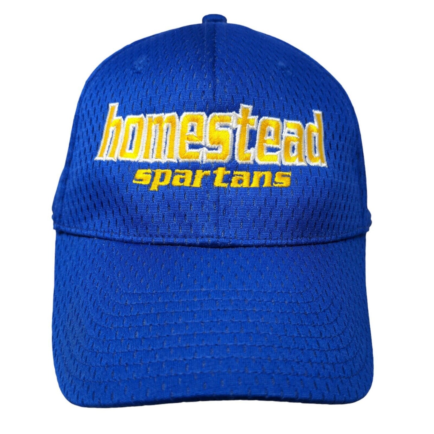 The Game Men's Fitted Hat Blue Embroidered Homestead Spartans Logo Polyester