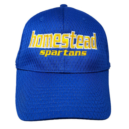 The Game Men's Fitted Hat Blue Embroidered Homestead Spartans Logo Polyester