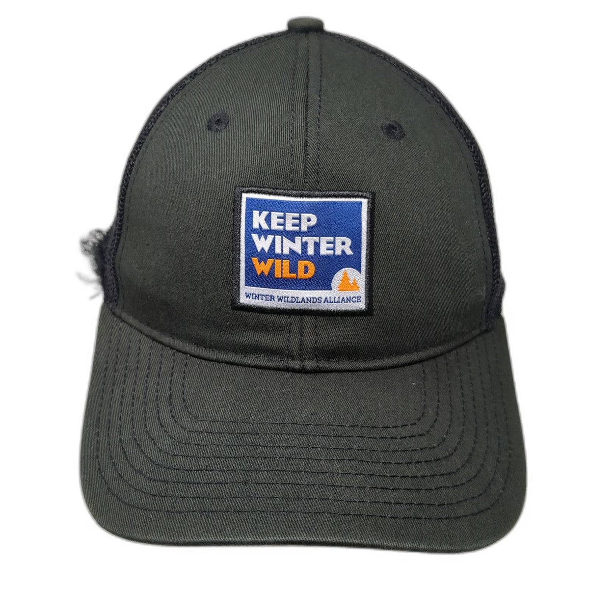 Winter Wildlands Alliance Trucker Hat Black One Size Mesh Back Snapback Patch