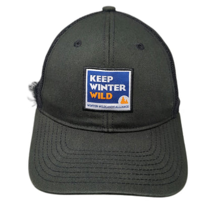 Winter Wildlands Alliance Trucker Hat Black One Size Mesh Back Snapback Patch