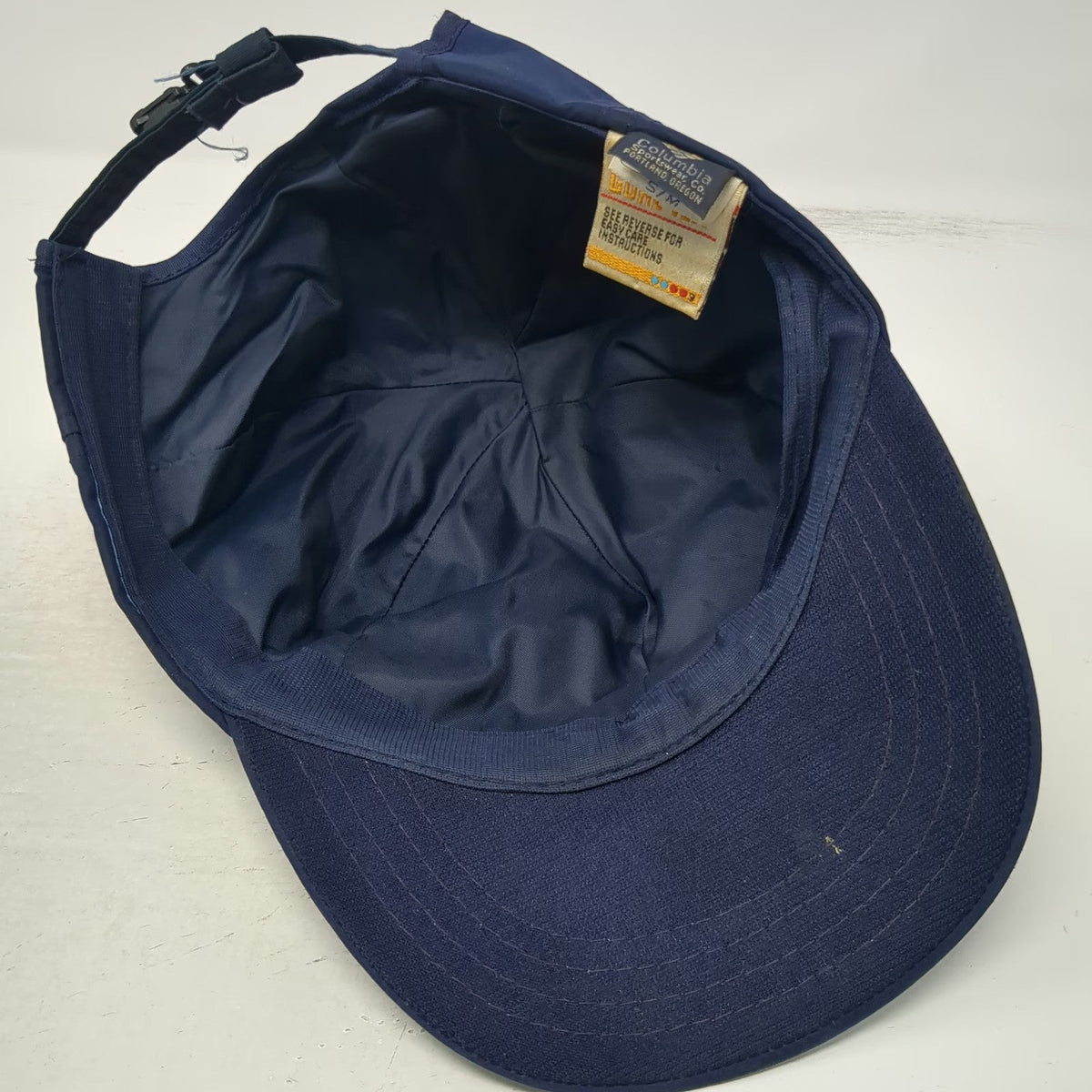 Columbia Baseball Cap Blue Gore-Tex Made USA Slideback Hat Vintage Blank