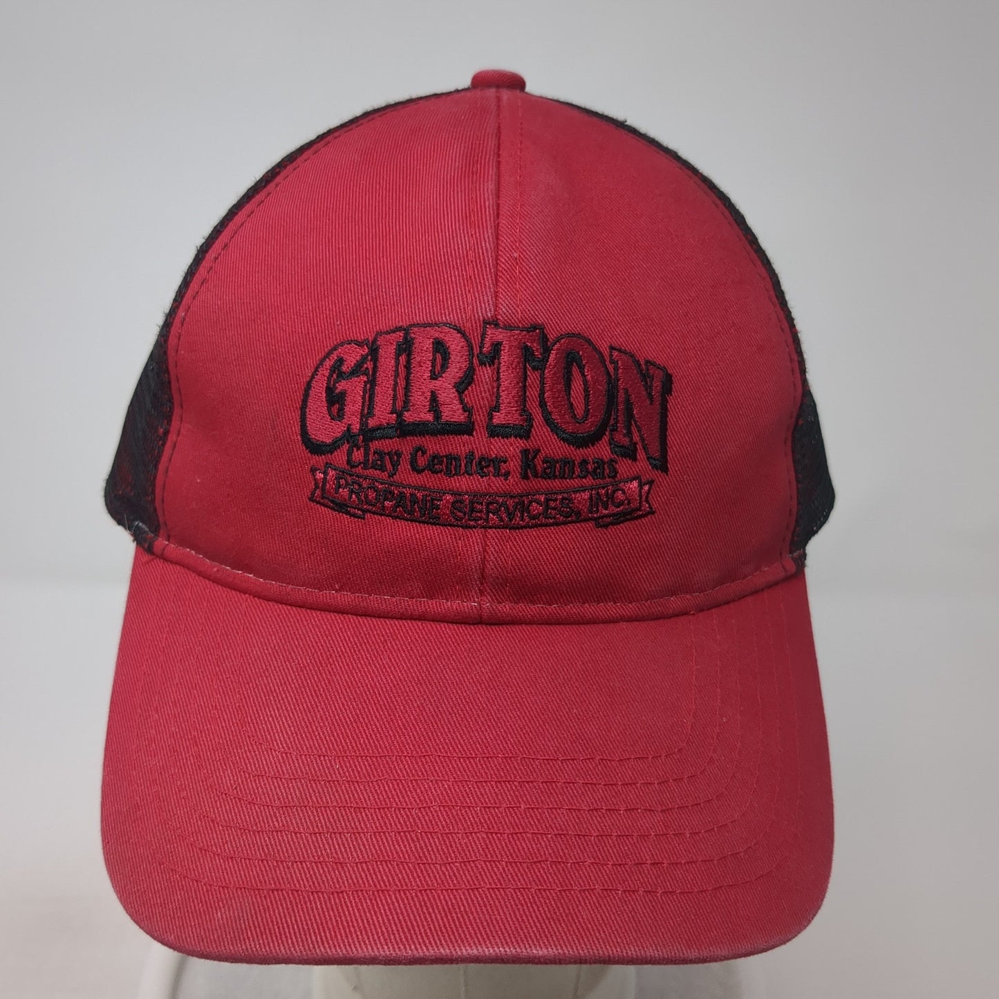 Girton Propane Services Snapback Trucker Hat Red One Size Mesh Back