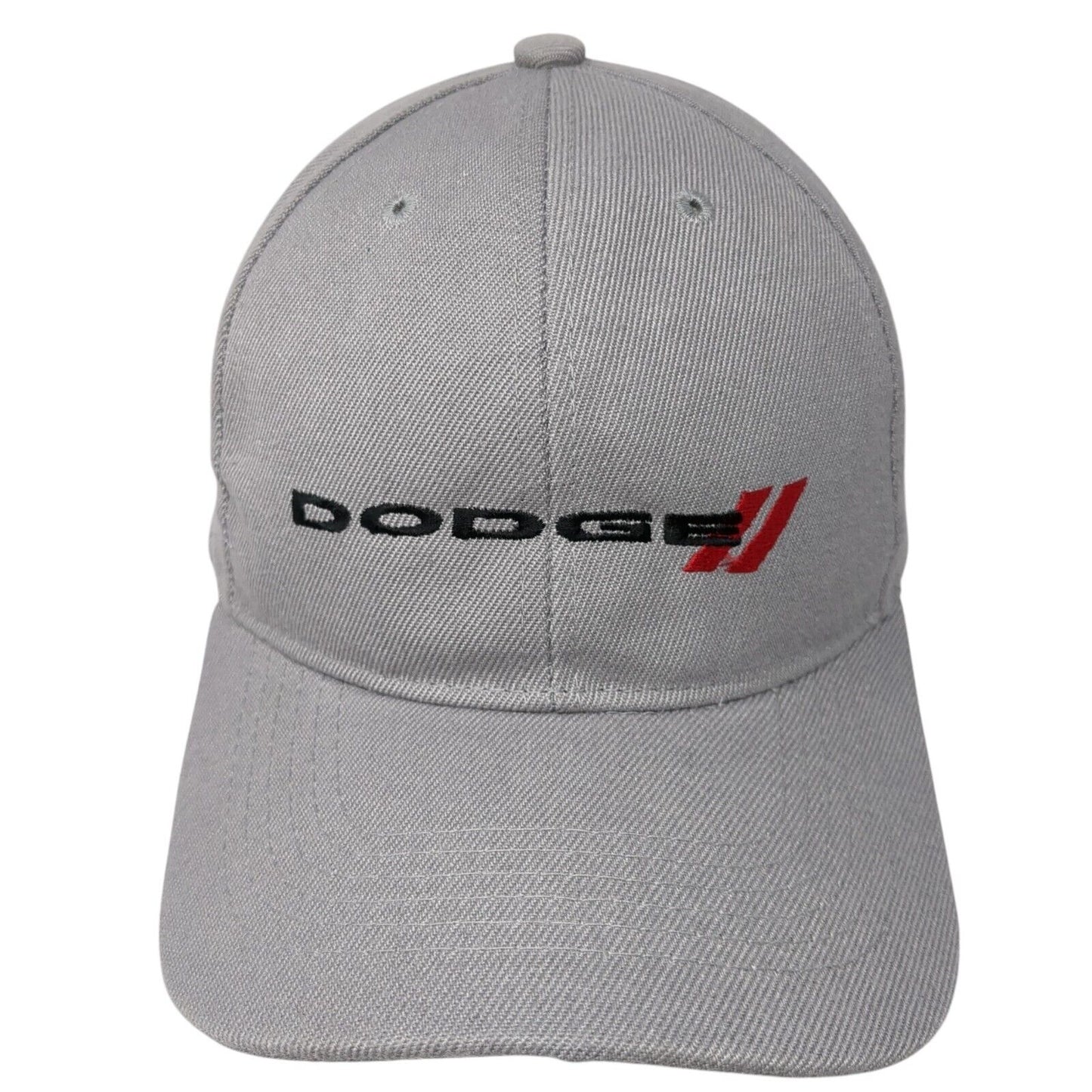 Dodge Strapback Hat Gray One Size Adjustable Embroidered Solid 6 Panel