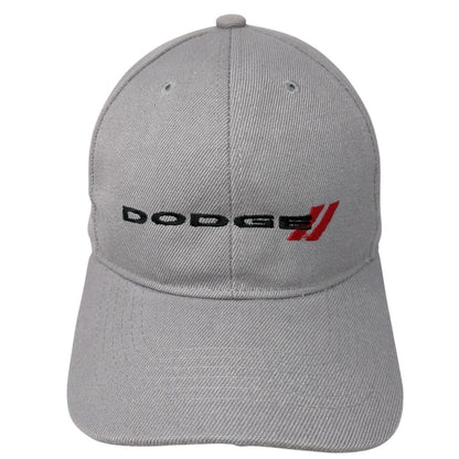 Dodge Strapback Hat Gray One Size Adjustable Embroidered Solid 6 Panel