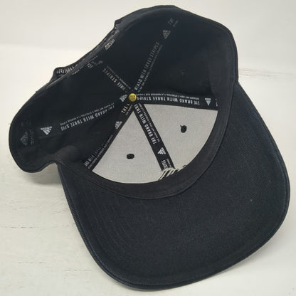 Adidas Snapback Black Hat One Size Embroidered Logo Adjustable 6 Panel Athletic