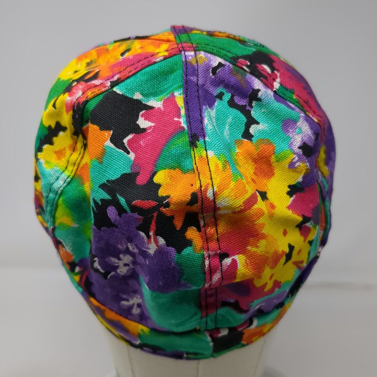 Kromer Baseball Cap Green Yellow Purple 7 3/4 Floral All Over Print Union Made