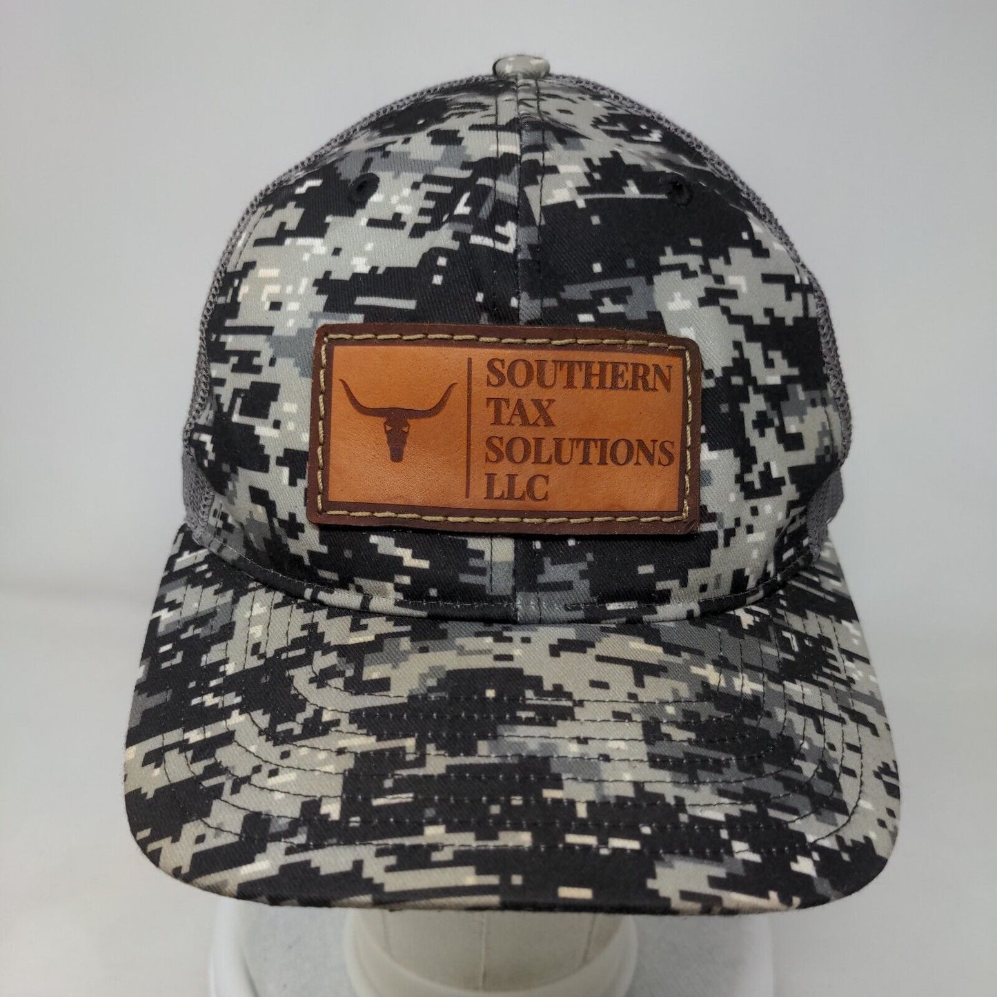 Southern Tax Solutions LLC Snapback Mesh Back Trucker Hat Gray Camo One Size