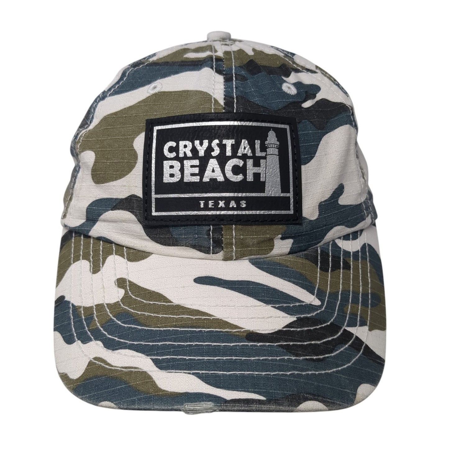 Crystal Beach Texas Strapback Baseball Cap Multicolor One Size Adjustable Camo