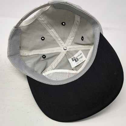 American Image 5 Panel Gray Hat Toshiba Houston Texas Red Snapback Vintage