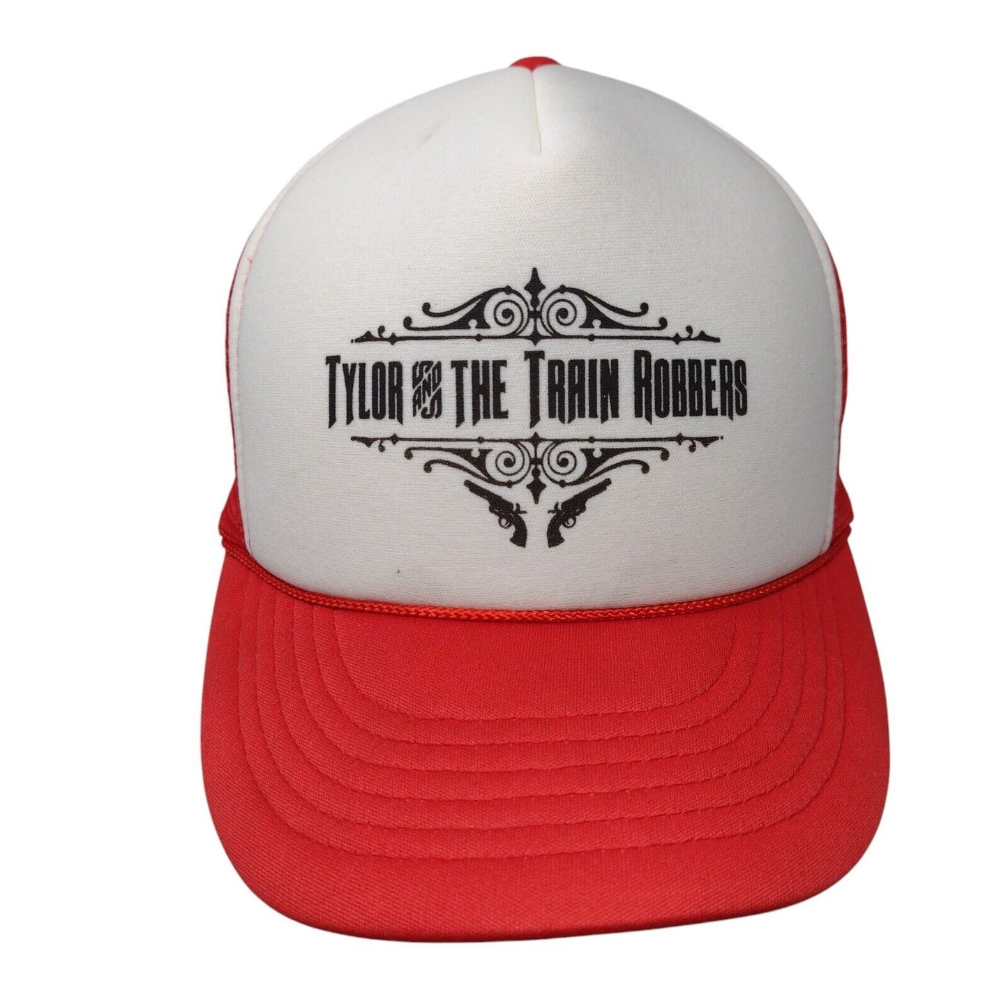 Tylor and The Train Robbers Snapback Trucker Hat Red OSFA Mesh Back Cobra
