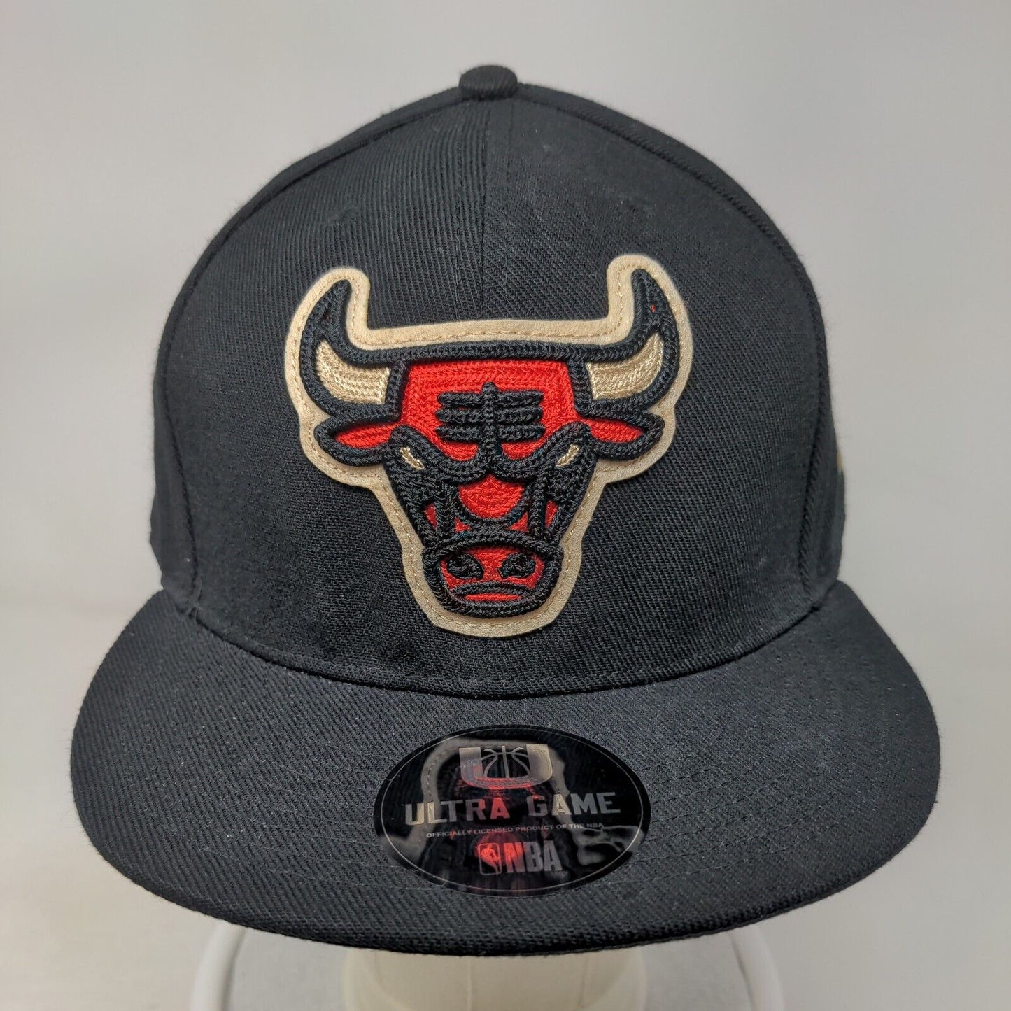 Chicago Bulls Snapback Hat Black OSFM Embroidered Logo NBA Ultra Game