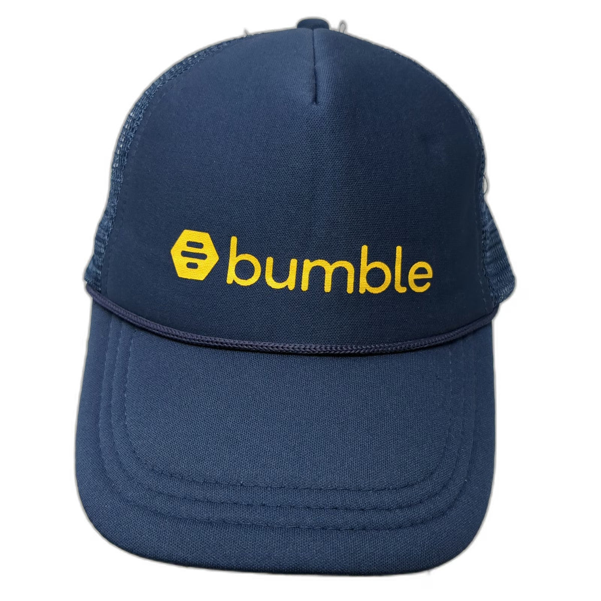 Bumble Social Dating App Logo Blue Trucker Hat One Size Snapback Mesh Foam Cord
