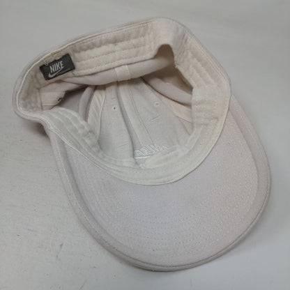 Nike Swoosh Fitted Hat Cream One Size Embroidered Solid 6 Panel