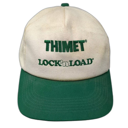 K-Products Thimet Lock 'n Load 5 Panel Hat White Green One Size Vintage USA