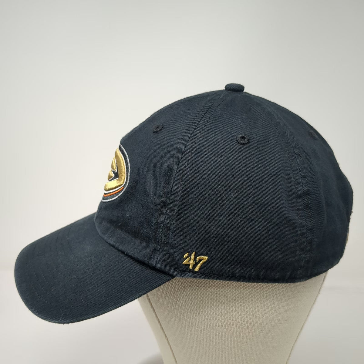 Anaheim Ducks NHL '47 Cap Black One Size Cotton Slideback Hat Logo Embroidered