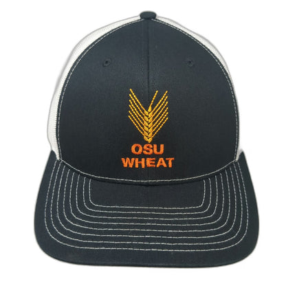 Richardson Trucker Hat Black One Size OSU Wheat Mesh Snapback Agriculture Hat