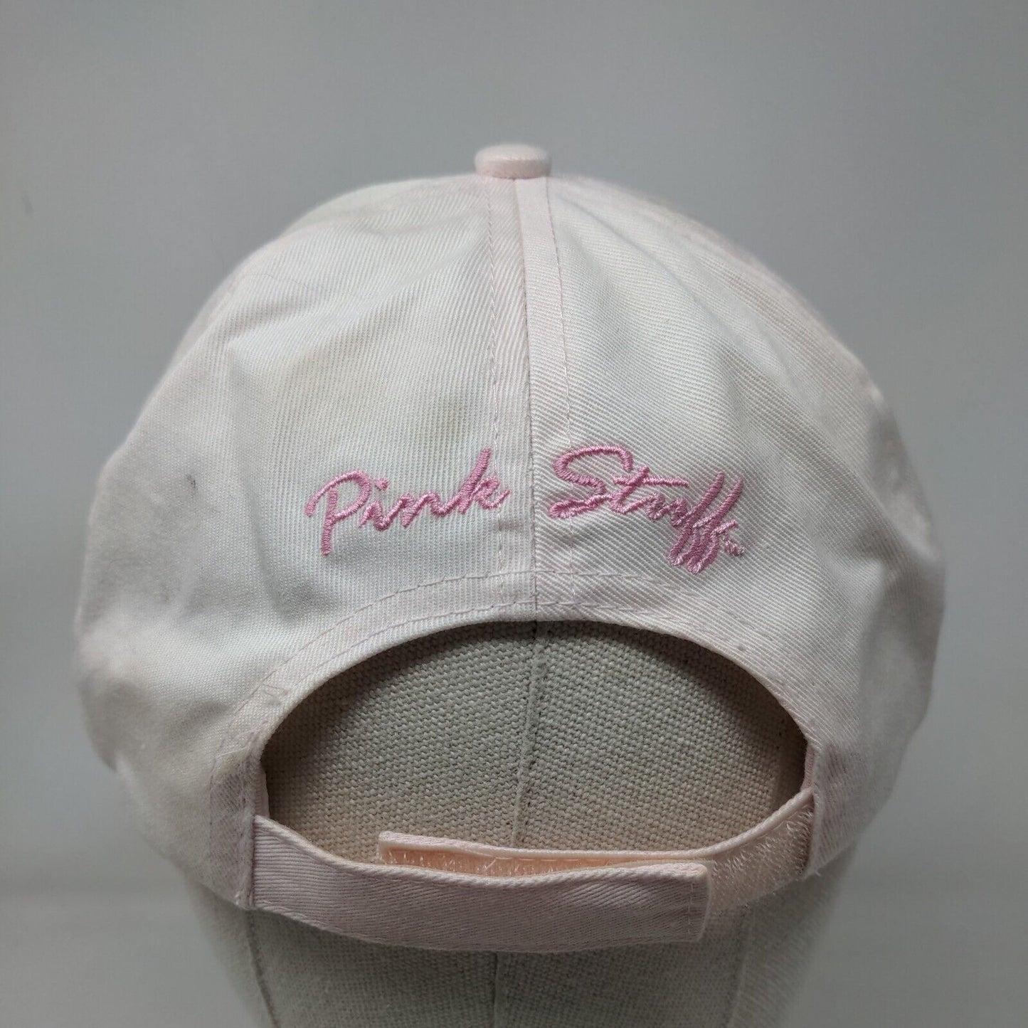Pink Stuff Breast Cancer Awareness Strapback Hat Pink Rhinestones Bling