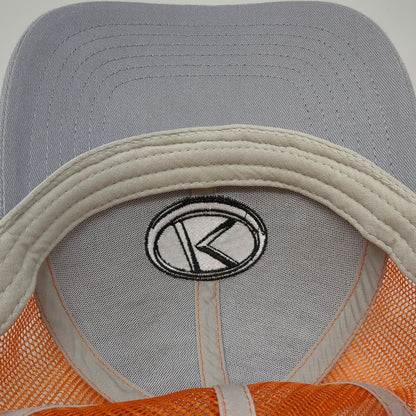 K-Products Kubota Baseball Cap Gray Orange One Size Mesh Back Idaho Tractor Hat