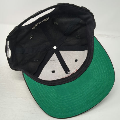 Reebok Snapback Hat Black One Size Green Under Brim Life Is Short XXL Play Hard