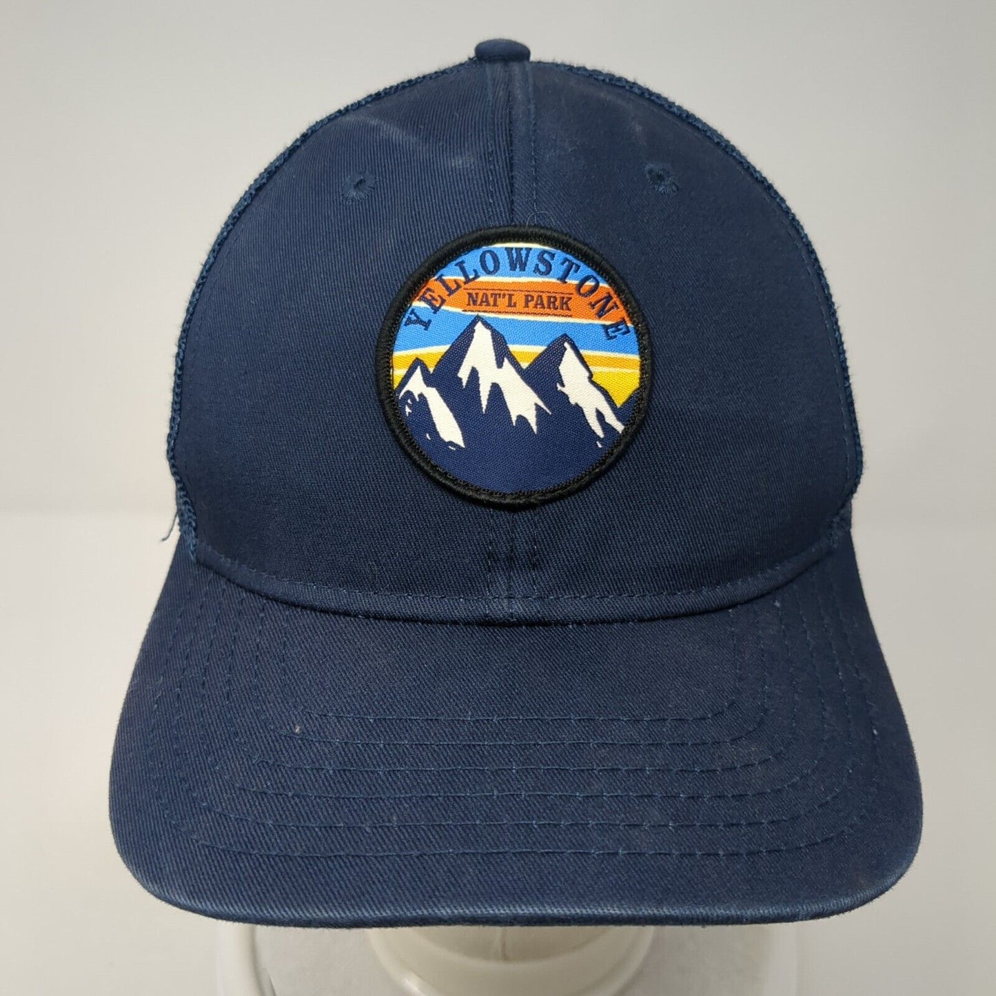 Yellowstone Nat'l Park Snapback Trucker Hat Blue One Size Mesh Back