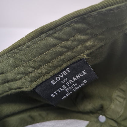Chateaux De La Loire Slideback Hat Green One Size Solid Leather Patch