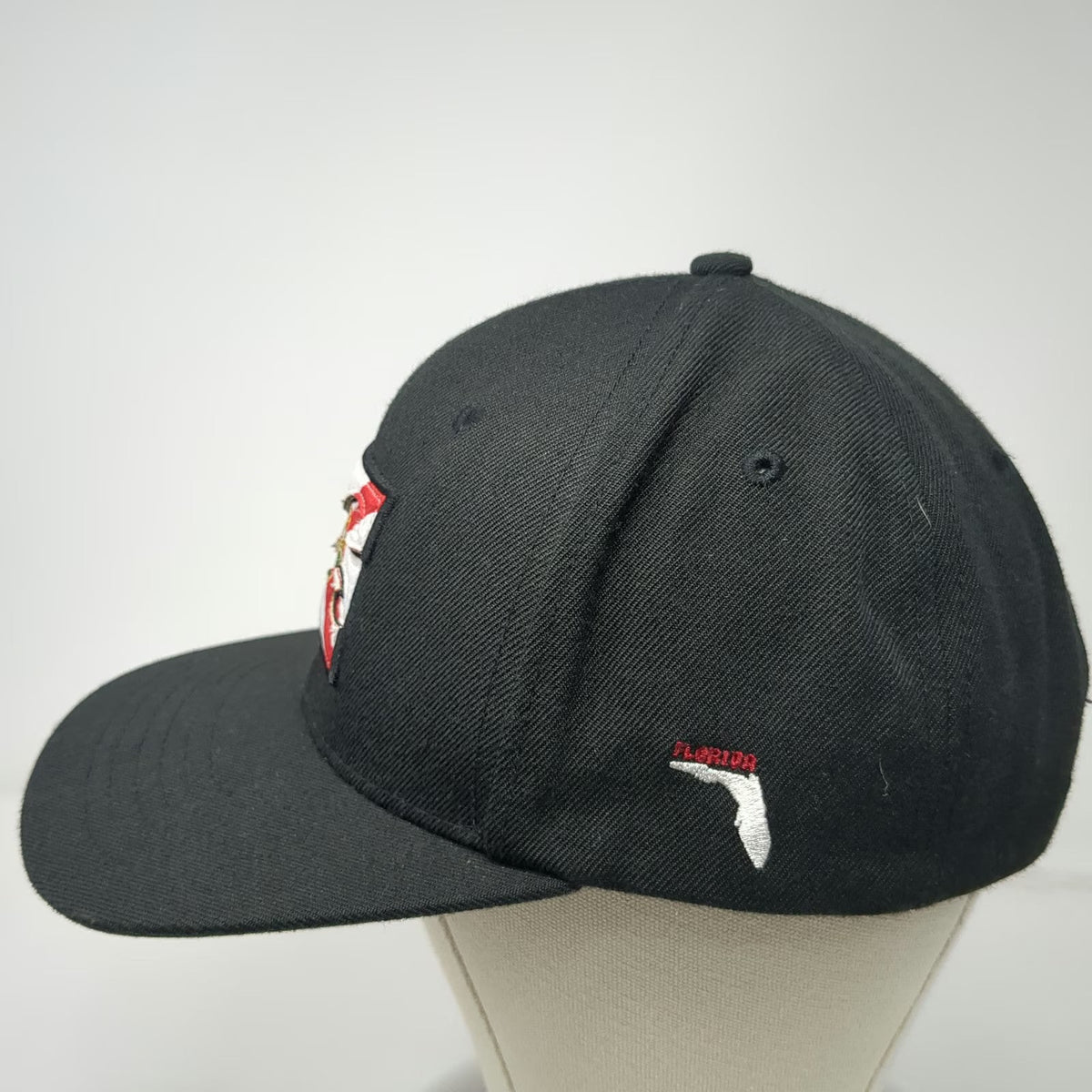 Billabong Snapback Hat Black One Size Florida Flag State Patch Flat Brim Wave