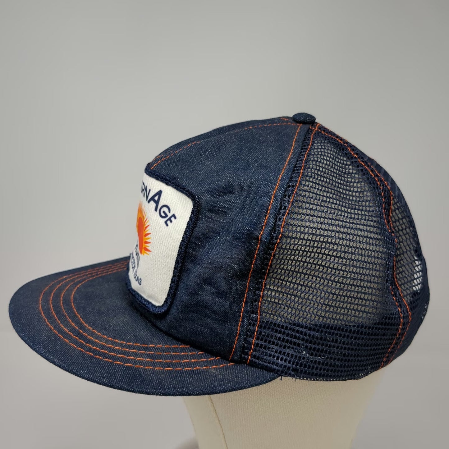 Modernage Homes Princeton Texas Trucker Hat Blue One Size Denim Mesh Snapback