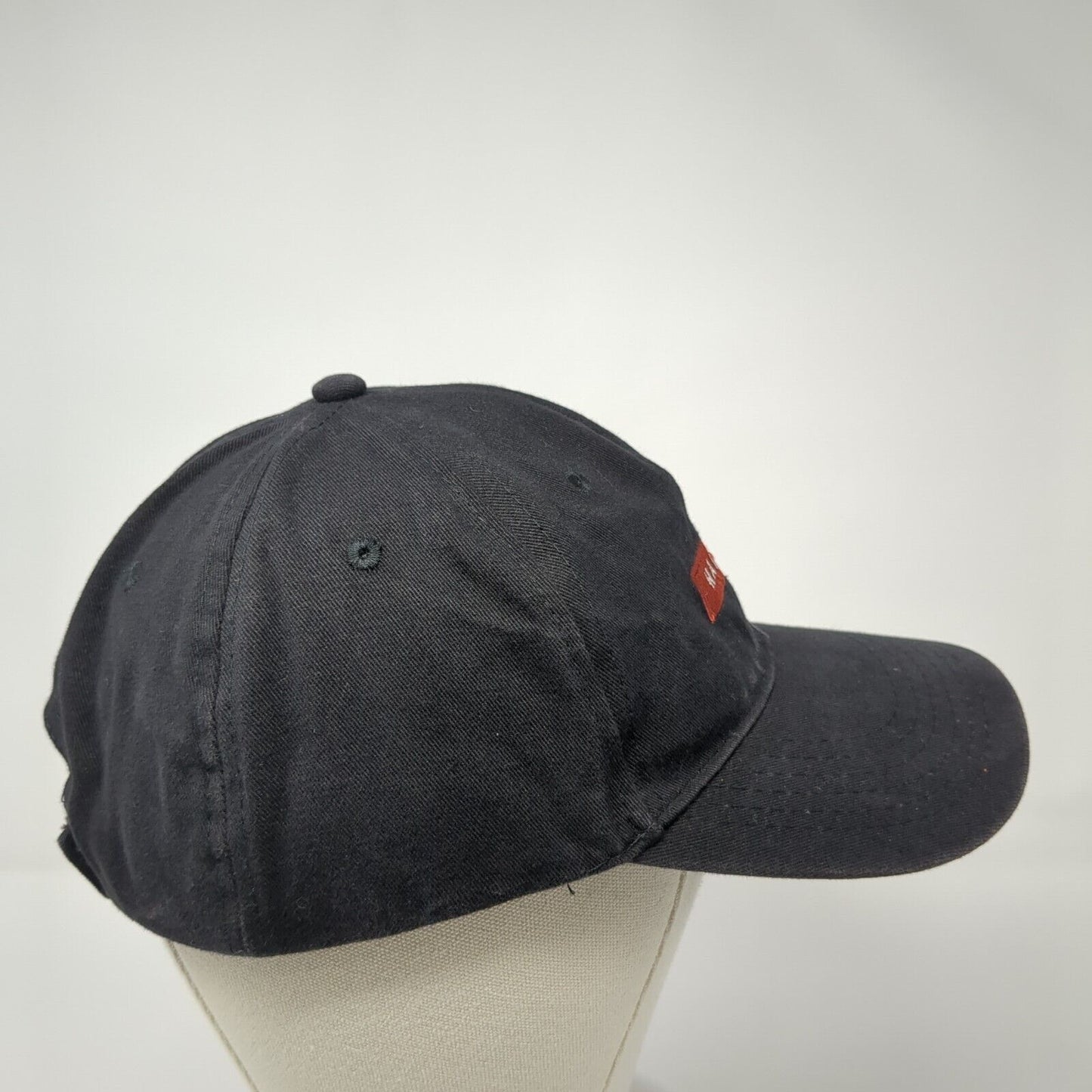 Harken Strapback Baseball Cap Black One Size Adjustable Embroidered Apollo USA